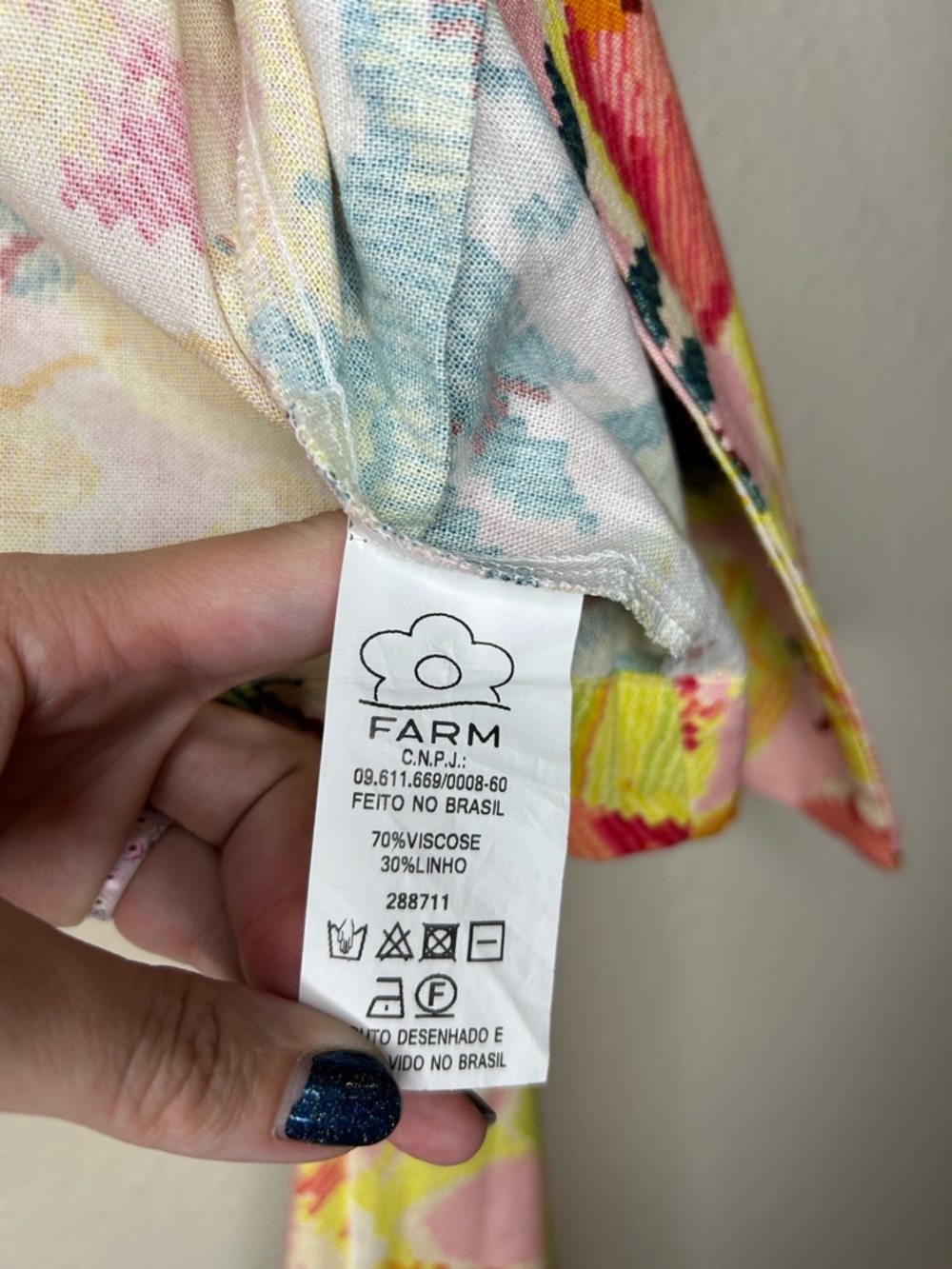 Farm Rio Tropical Fruit Colorful Floral Cropped Bolero Blazer S - Picture 4 of 5